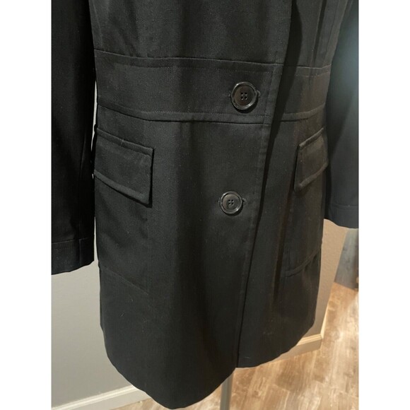Jonathan Michael Women's Black 100% Wool Coat size 8 made in USA Quiet Luxury - Picture 3 of 7